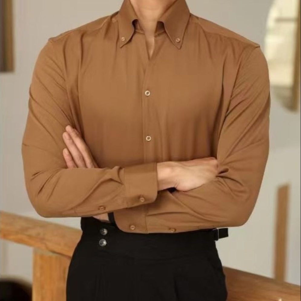 Old Money French Style Slim-Fit Shirt