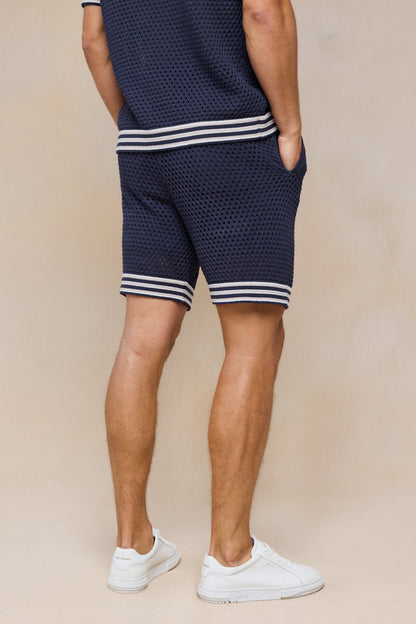 Cipressi Crochet Knit Short - Navy