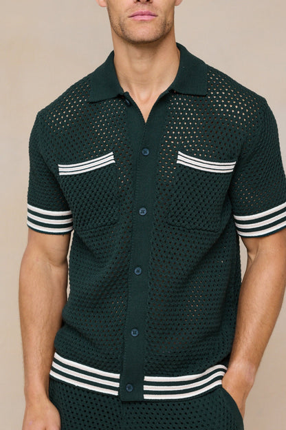 Cipressi Crochet Knit Shirt - Green