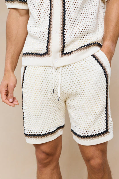 Marconi Crochet Knit Short- Ecru