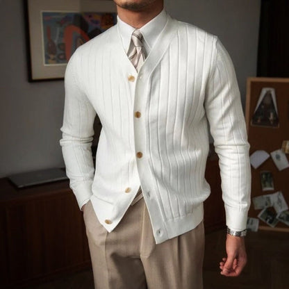 Old Money V-Neck Knitted Cardigan