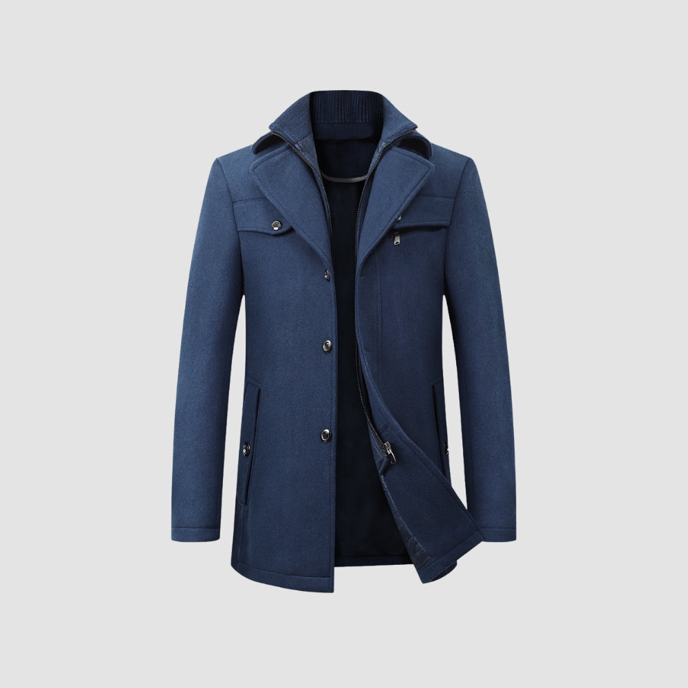 Old Money Mid-Length Woolen Coat Business Casual Style