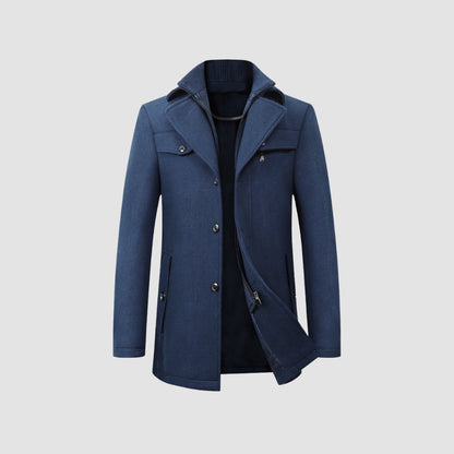 Old Money Mid-Length Woolen Coat Business Casual Style