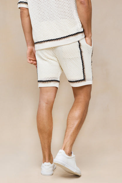 Marconi Crochet Knit Short- Ecru