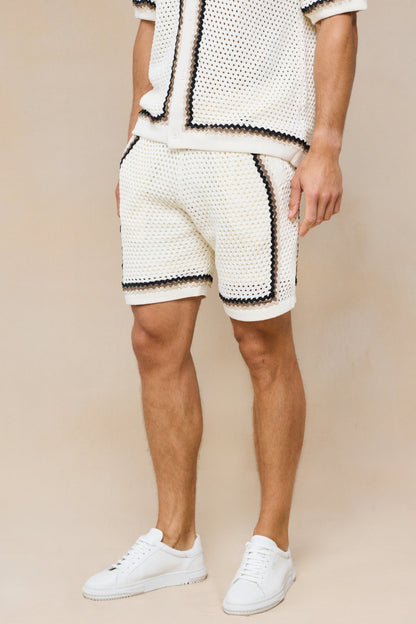 Marconi Crochet Knit Short- Ecru