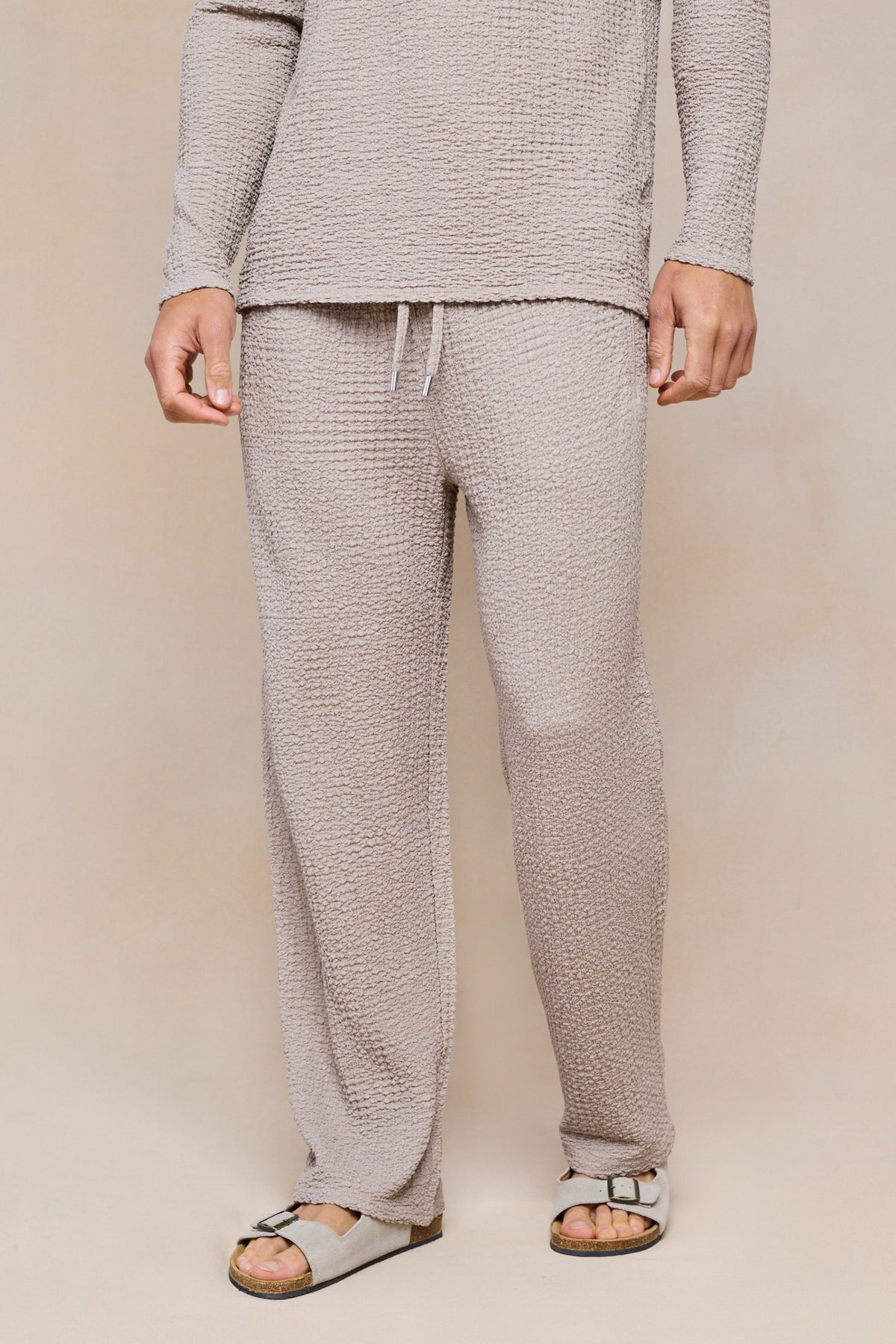 Artie Ruched Textured Trouser - Mushroom