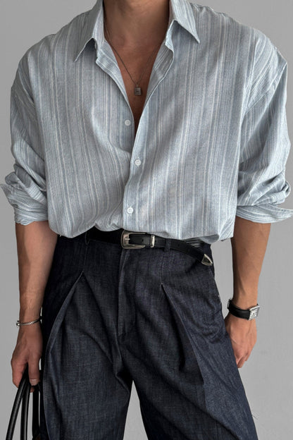 Old Money Striped Non-Iron Sun Protection Shirt