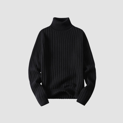 Old Money Twisted Turtleneck Knit Sweater