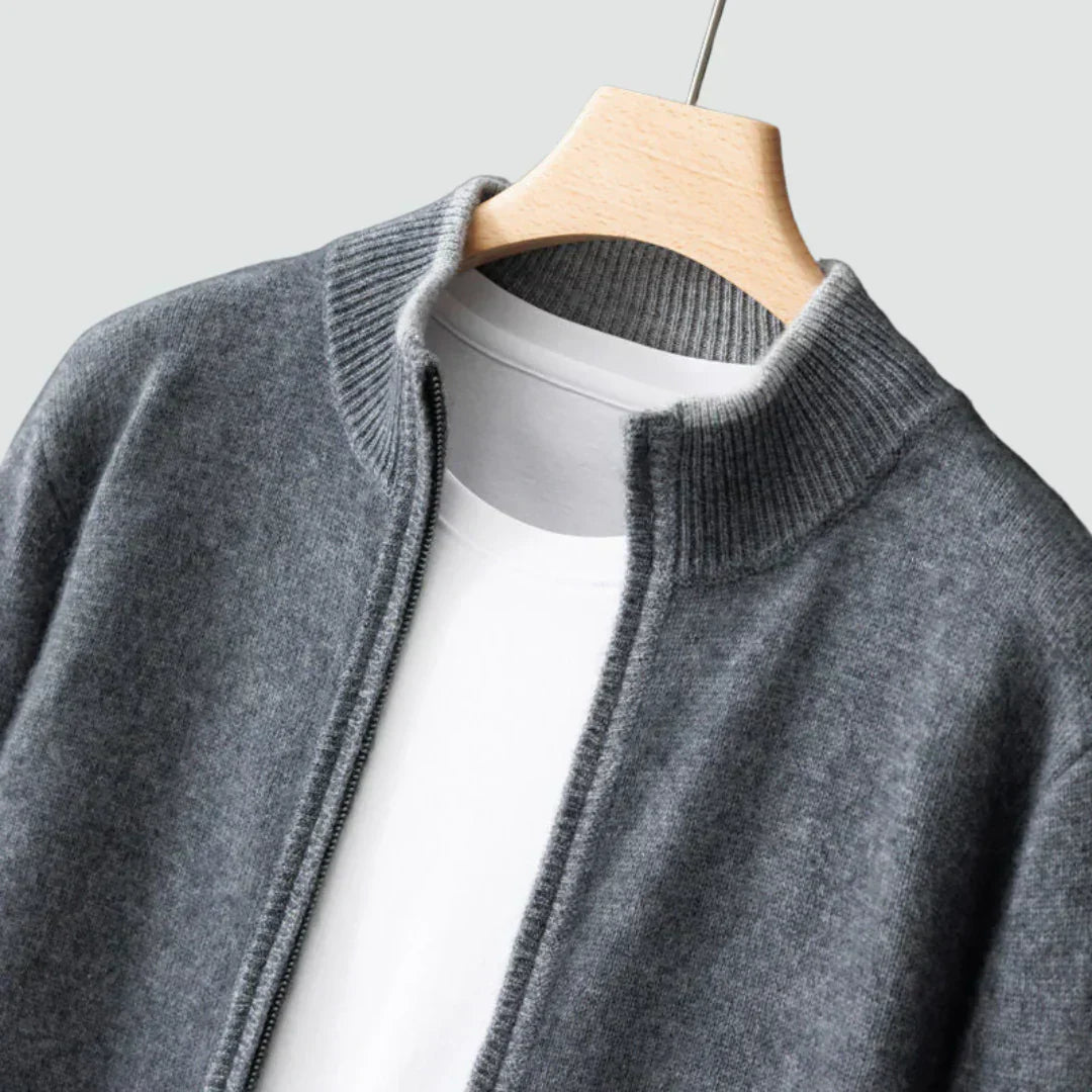 Old Money Pure Cashmere Zip Cardigan