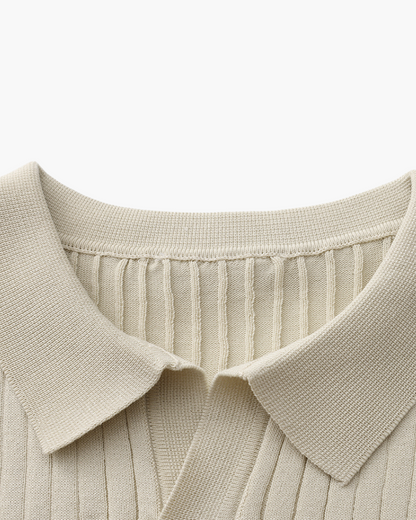 Premium Ribbed Knit Polo