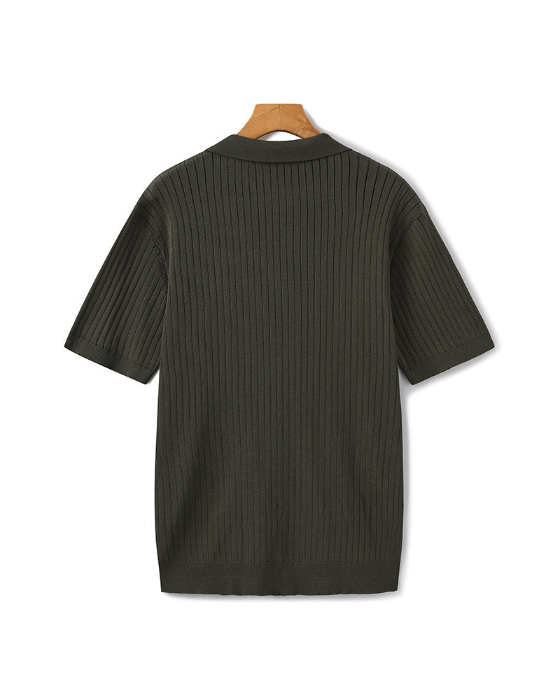 Premium Ribbed Knit Polo