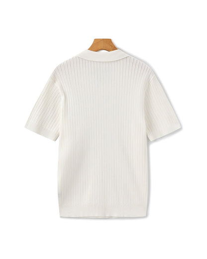 Premium Ribbed Knit Polo