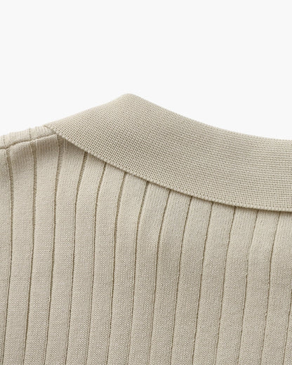 Premium Ribbed Knit Polo