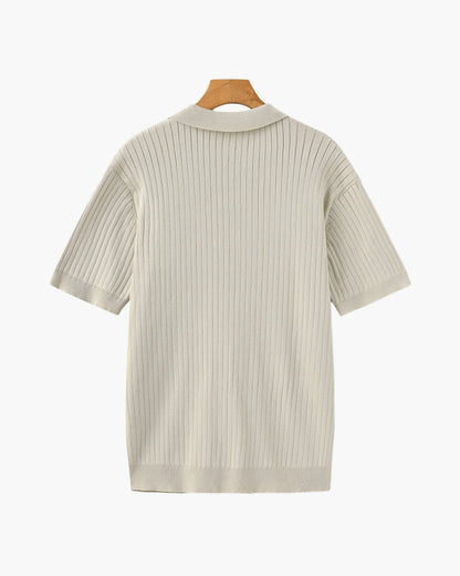 Premium Ribbed Knit Polo