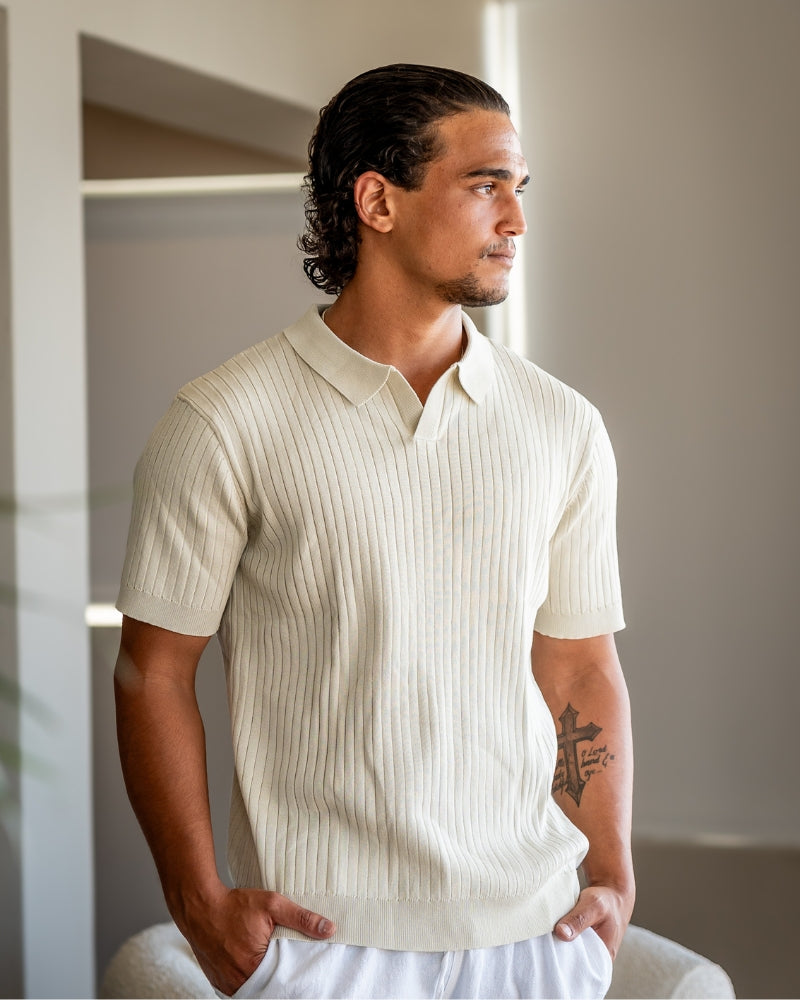 Premium Ribbed Knit Polo