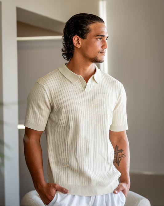Premium Ribbed Knit Polo