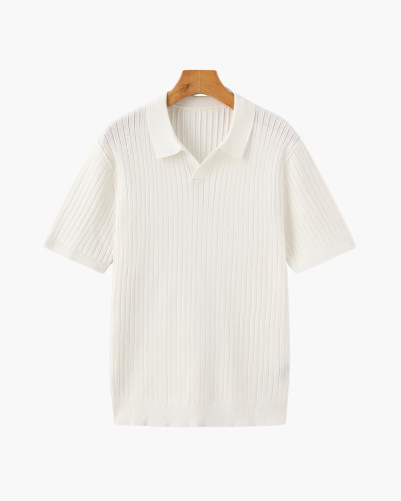 Premium Ribbed Knit Polo