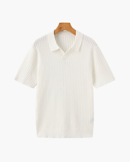 Premium Ribbed Knit Polo