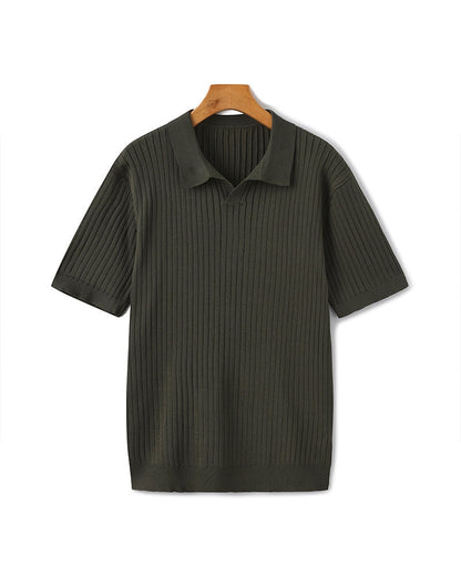 Premium Ribbed Knit Polo