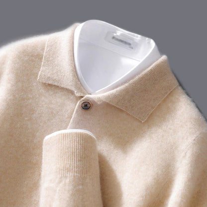 Old Money Cashmere Polo Jumper