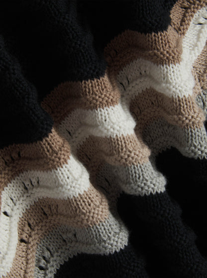 Primavera Crochet Knit Shirt - Black/Brown
