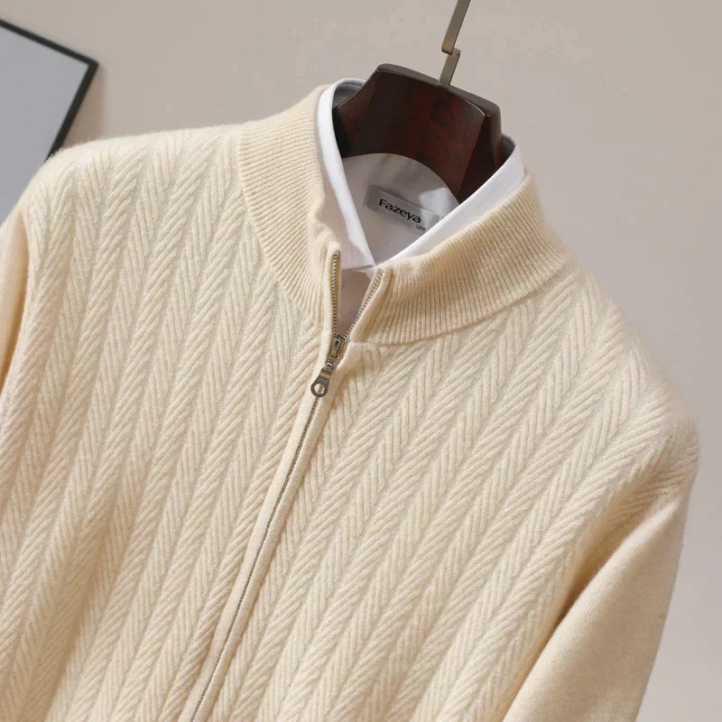 Old Money 100% Merino Wool Full Zip Jumper