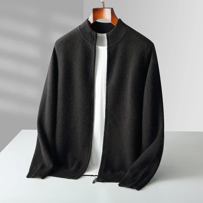 Old Money Men’s Cashmere Zip Jacket