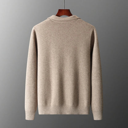 Old Money Men’s Cashmere Knitted Zip-Through Jacket