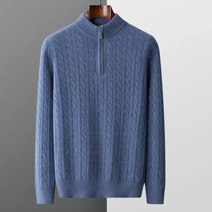 Old Money 100% Cashmere Quarter-Zip Sweater