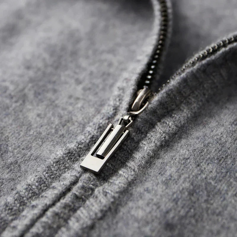 Old Money Pure Cashmere Zip Cardigan