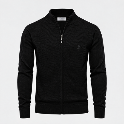 Cannes Textured Zip Sweater - Noir