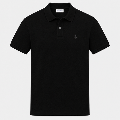 Saint-Tropez Piqué Polo - Black
