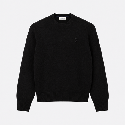 Portofino Wool Crew - Black