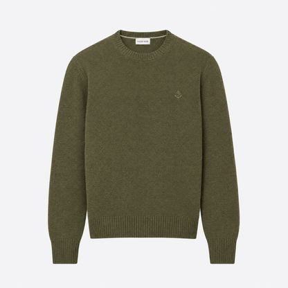 Portofino Wool Crew - Khaki green