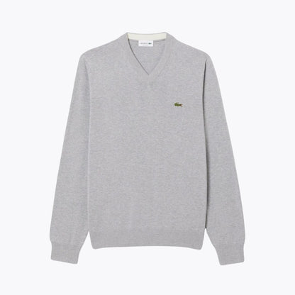 LC Monochrome Cotton V-neck Sweater