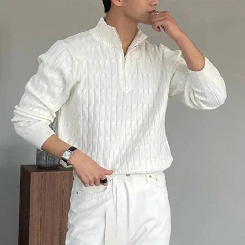 Zipped White Sweater
